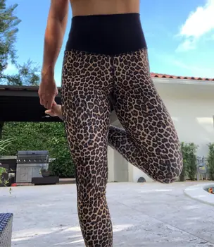 

US Women Leopard Print Fitness Leggings Push Up Hip Stretch Sports Trousers