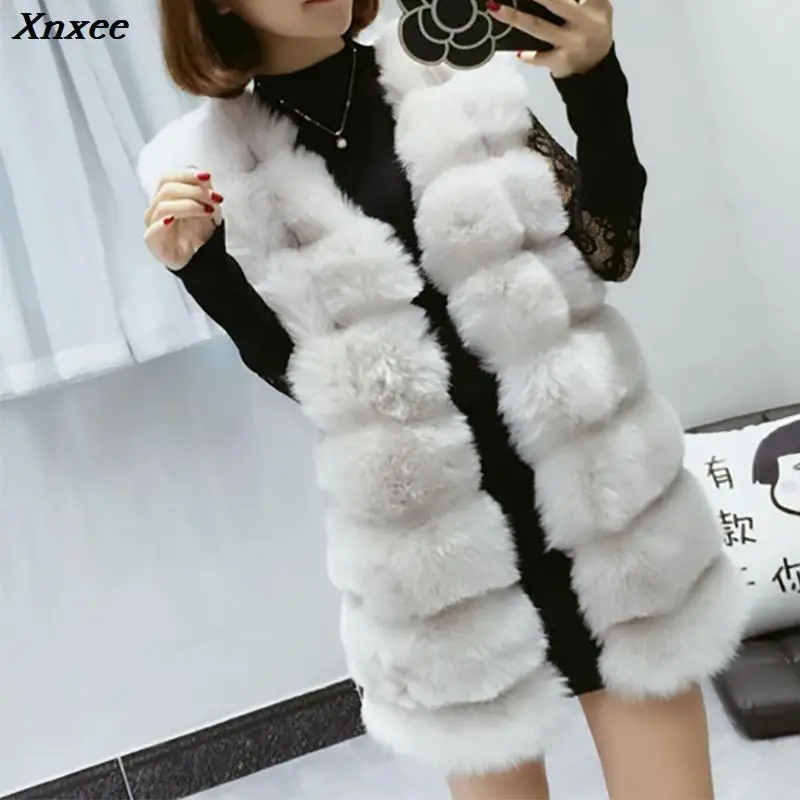 

Faux Fur Coat Winter Women 2018 Fashion Casual Warm Slim Sleeveless Faux Fox Fur Vest Winter Jacket Coat Women casaco feminino