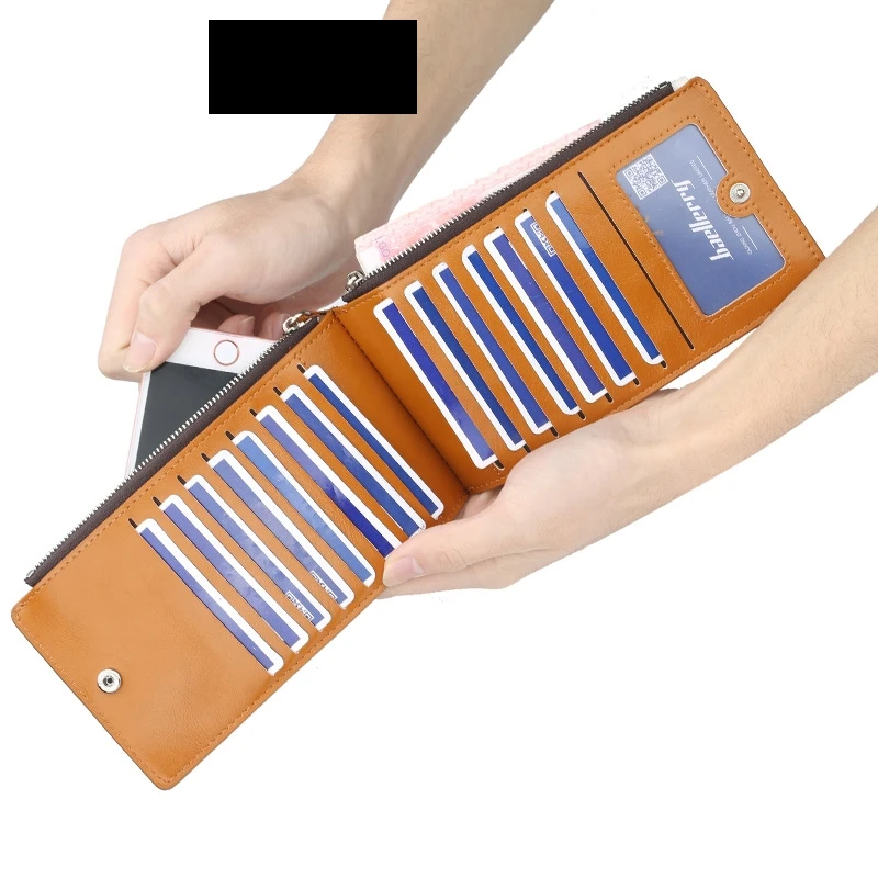 

Ladies Coin Purse Long Wallet Multi-Function Card Package Credit Card Holder Oil Wax Leather Card Sets