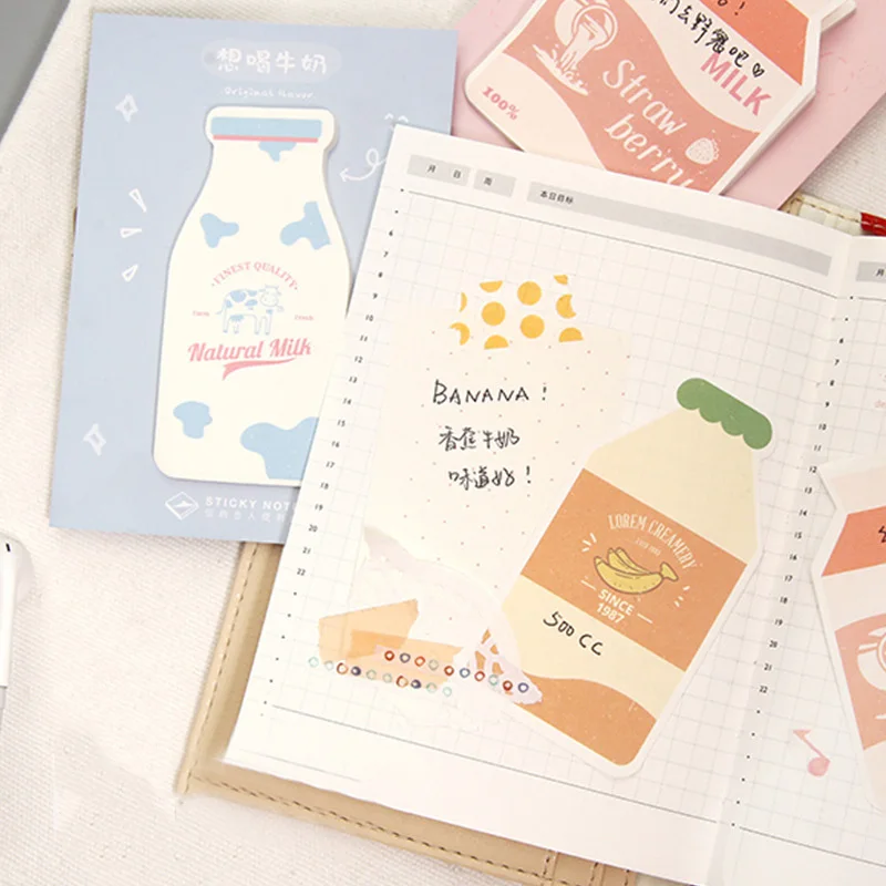 

30Sheets Cute Sticky Notes Pads Kawaii Milk Memo Pads For Kids Gifts Back To School Office Supplies Korean Stationery