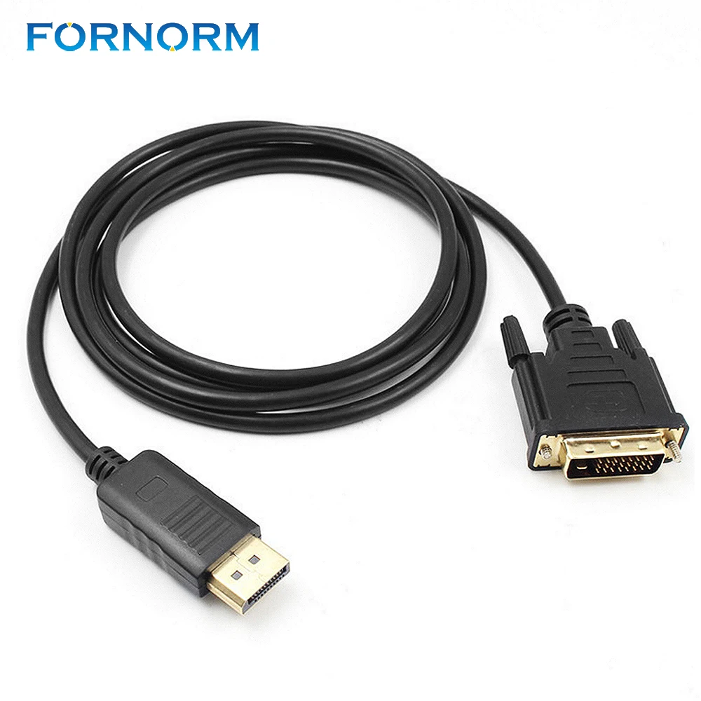 FORNORM Display Port 1.8m/6ft Cable 1080P to DVI-D Male  Adapter Cable for Lenovo Dell HP ASUS Extend More Desktops and Laptops