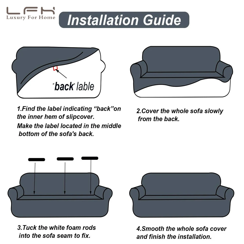 LFH водонепроницаемый чехол для дивана мебель протектор с эластичным спандекс жаккардовая ткань футон диван сиденье Чехлы Набор чехлов