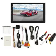 Универсальный автомобильный MP5 плеер Android 8,1 16 г 7 дюймов сенсорный экран HD четырехъядерный процессор BT WiFi 2 DIN gps навигация с камерой