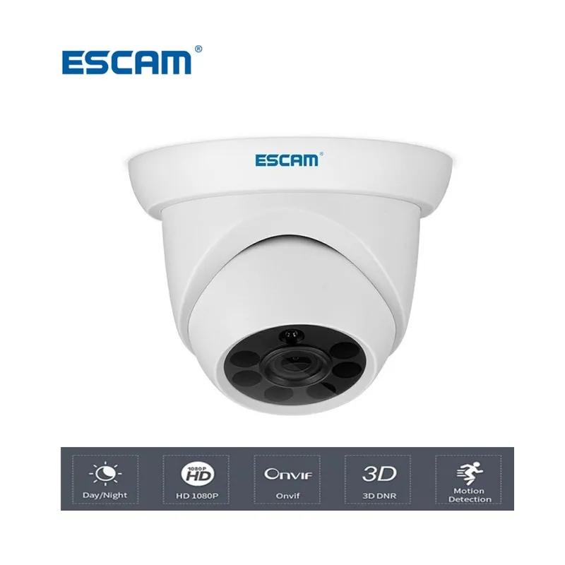 ESCAM QH001 ONVIF H.265 1080 P P2P ИК купольная Инфракрасный IP Камера с Smart анализ Функция