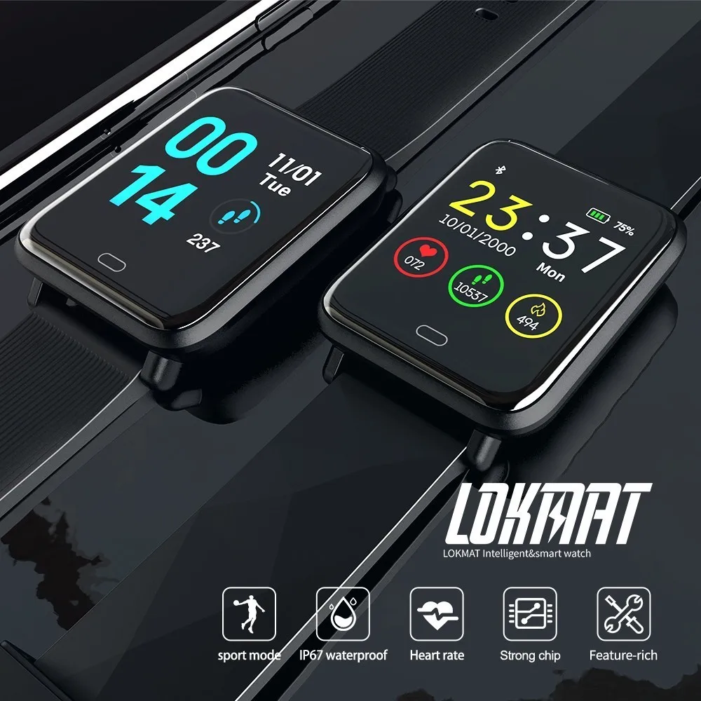 Смарт часы LOKMAT для мужчин с Bluetooth Ip67 водонепроницаемый спортивный Шагомер