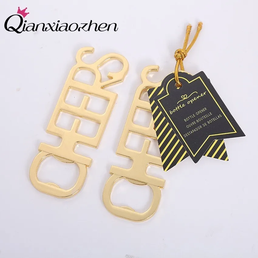 

Qianxiaozhen 10pcs CHEERS Beer Bottle Opener Wedding Favors And Gifts Wedding Gift For Guests Wedding Souvenirs Party Supplies