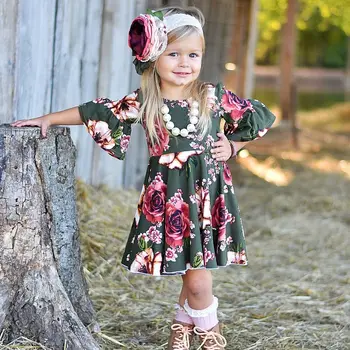 

Pudcoco Dress For Girl 1Y-6Y Girl Baby Flower Party Dress Tulle Gown Princess Long A-line Kids Sundress