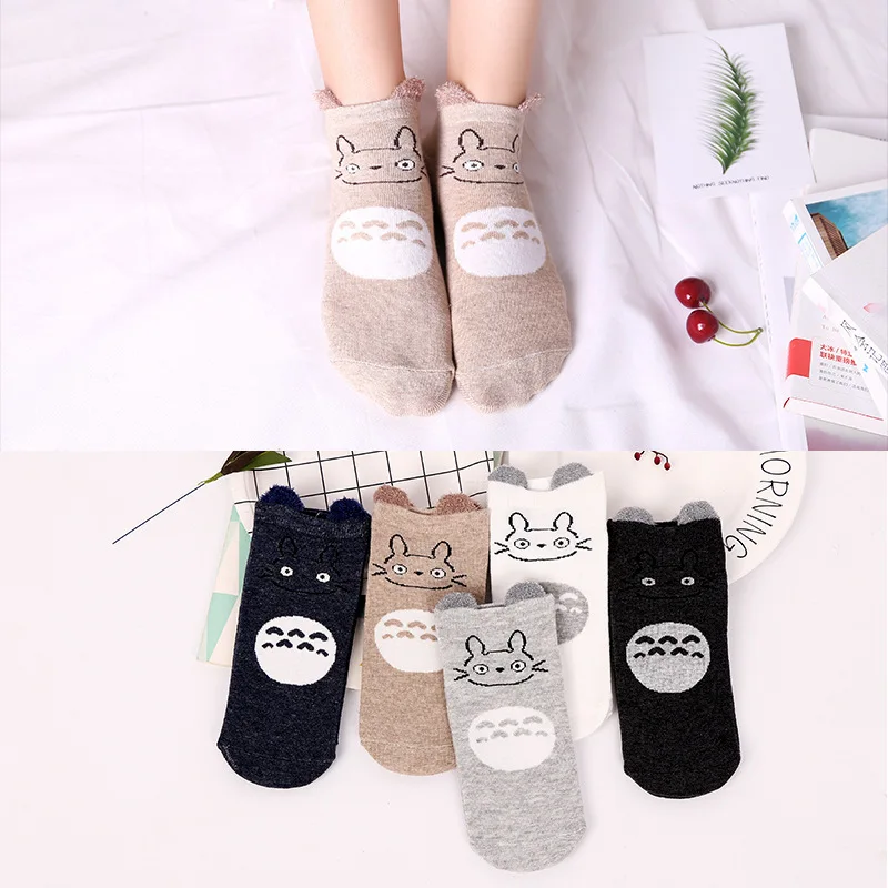 Цветные невидимые короткие женские носки-башмачки с котом, удобные летние хлопковые носки-башмачки для девочек, женские короткие носки по щиколотку, 1 пара = 2 шт., XG29