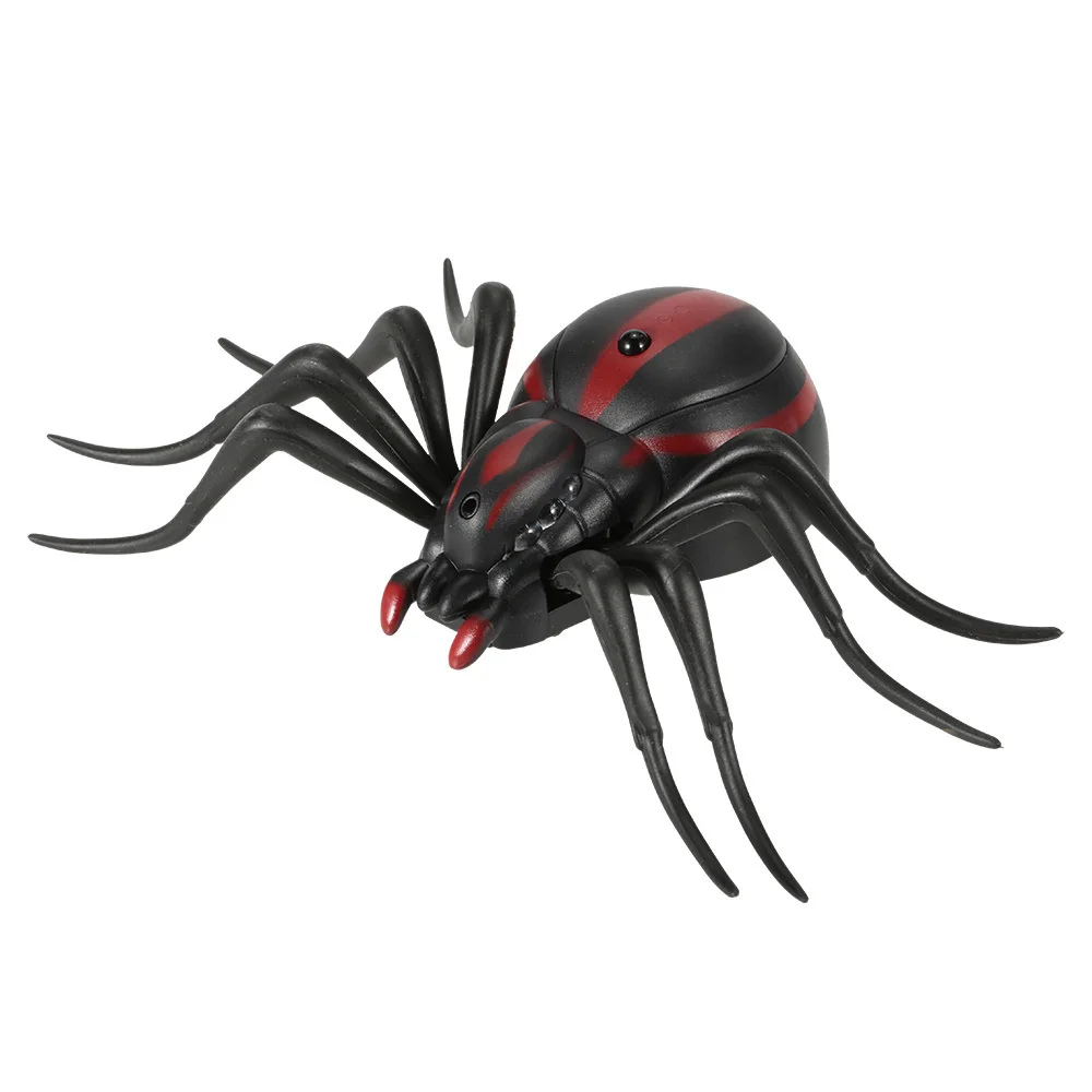 Infrared Remote Control Simulation Black Widow Spider Terrifying Ghost Toy RC Animal Christmas Present Gift for Kids