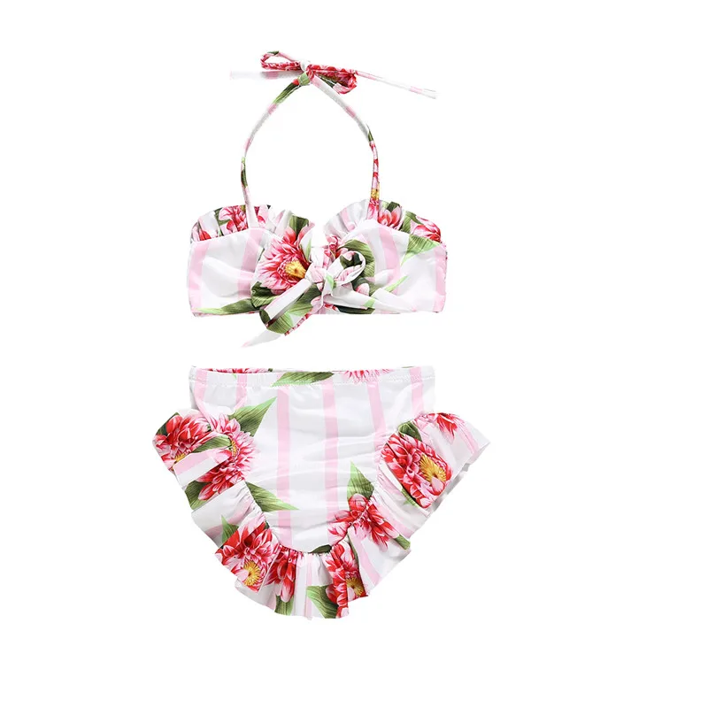 

1-6T 2Pcs Infant Kid Baby Girl Swimwear Swimsuit Beachwear Bikini Set Suit Skirt Tops Outfit Clothes Summer