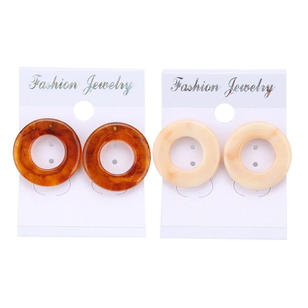 

XINYAO Minimalist Vintage White Stud Earrings For Women Big Circle Resin Acrylic Large Statement Earrings Korean Jewelry 2019
