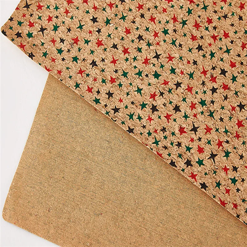 

Lychee Life A4 Star Pattern Soft Cork Leather Fabric High Quality Synthetic Leather DIY Sewing Material For Handbag Garments