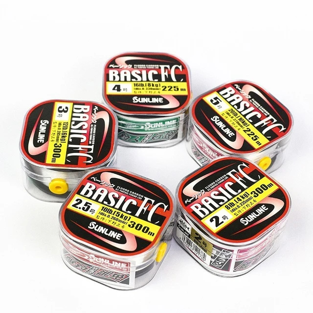 100% Original Sunline Brand Basic Fc 225m/300m clear color Carbon Fiber  Fishing Line Japan