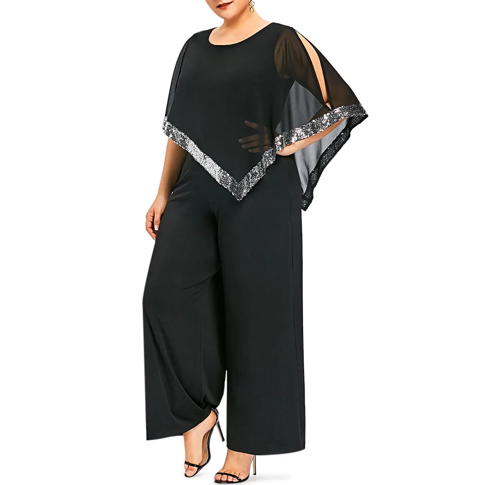 wide leg sparkle jumpsuit
