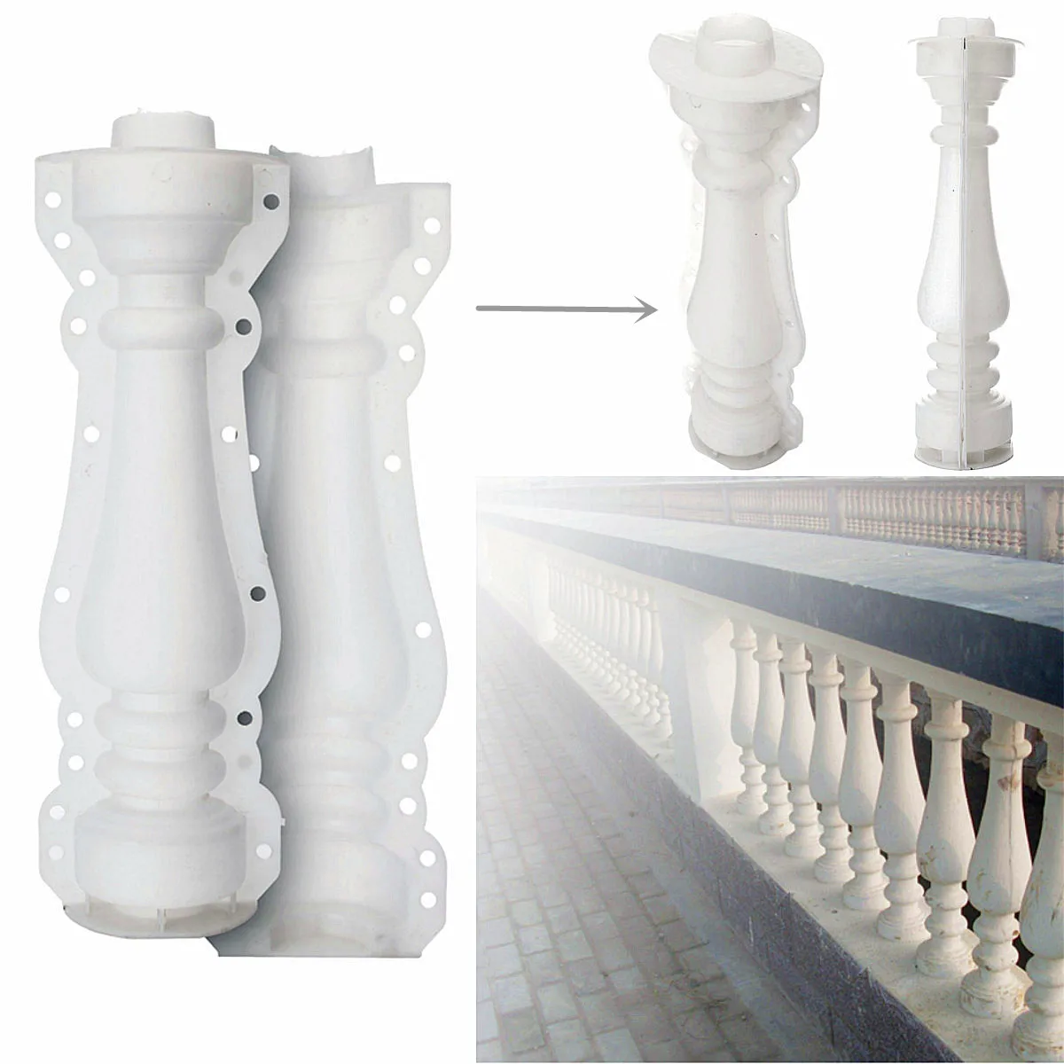 

Roman Column Mold Balcony Garden Pool Fence Cement Railing Plaster Concrete Mold Concrete Mold column mold guardrail Building