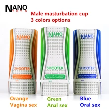NANO Reverse mold artificial Vagina oral anal sex vibrator&sucking pocket pussy erotic male masturbator adult Sex toys for men