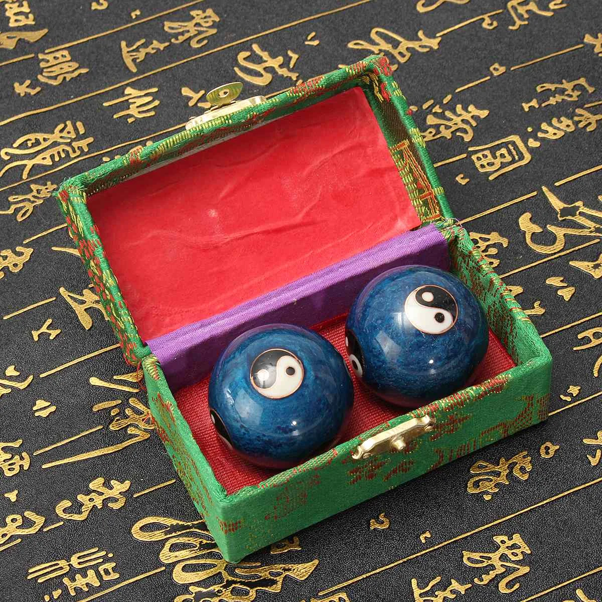 Новый китайский здравоохранения синий Baoding мяч ежедневные упражнения стресса гандбол терапии массажный шарик Сила Руки фитнес-мячи