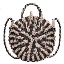 Rattan Bag Woven Round Messenger Bags For Women Handbag Women Straw Bag Summer Handmade Shoulder Beach Bag Bolsa Feminina 2019 five star pattern buckle round straw bag circle rattan straw beach shoulder bag handmade handbag female women bolsa feminina
