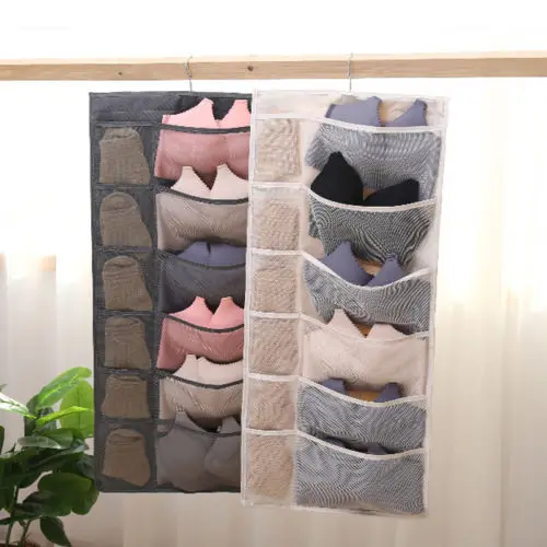 Hot Sell Well 12 Pockets Portable Hanging Underwear Bra Socks High Quality Double Sided Storage Organizer Over the Door Bag Hot Sell Well 12 Pockets Portable Hanging Underwear Bra Socks High Quality Double Sided Storage Organizer Over the Door Bag