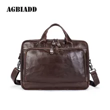Agbiadd Для Мужчин's Портфели портфель кожаная сумка для ноутбука человек сумка Мужские сумки Для мужчин сумка-мессенджер Повседневное плеча дипломат 473