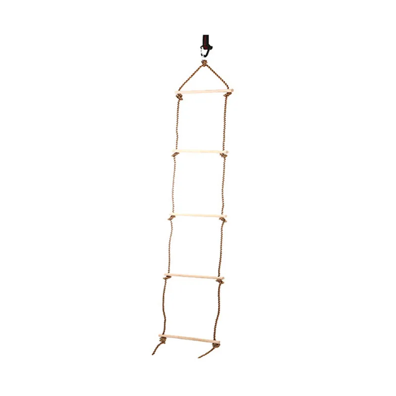 5 Wooden Rungs Pe Rope Ladder Children Climbing Toy Kids Sport Rope Swing Safe Fitness Toys Equipment Indoor Outdoor Garden Ne