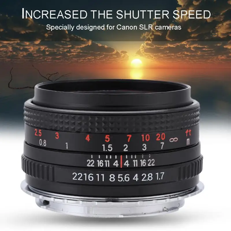

50mm f1.7 Large Aperture Full Frame Portrait Manual Lens for Canon DSLR Manual Apertures Lens 2019 new style