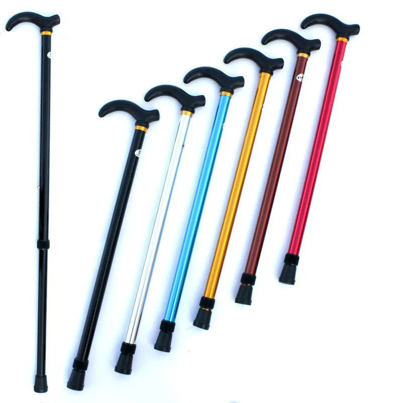 

Telescopic Walking Stick Cane Hiking Rubber Tips 6 Grade Alpenstock for Elderly Aluminium Body Climbing Equipment