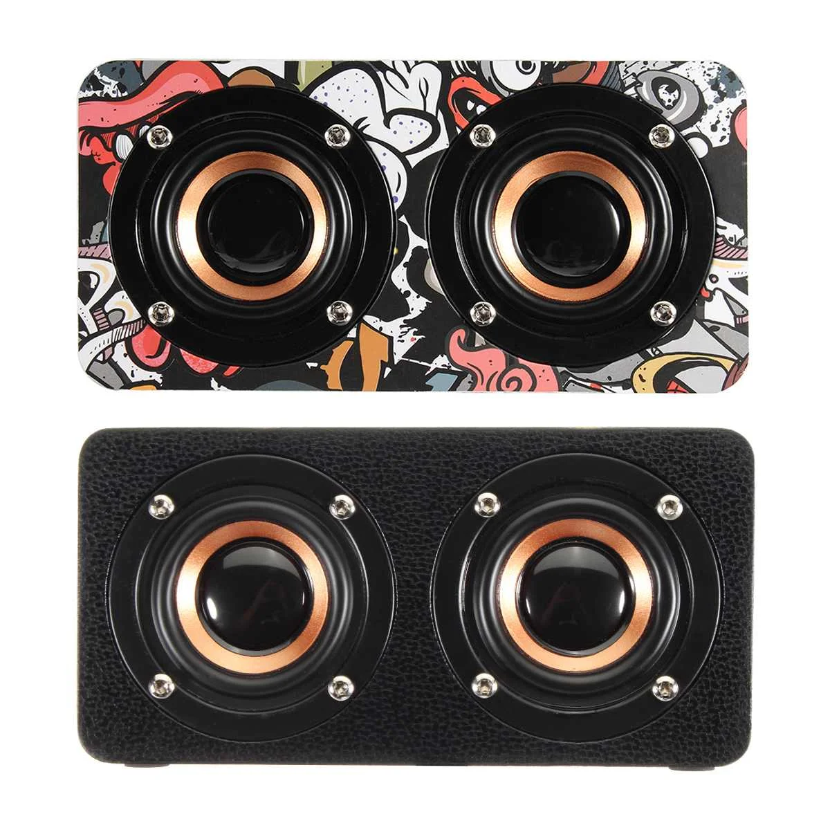 

M5 Wooden bluetooth Speaker Wireless TF APP Support MP3 Resonant Streaming Audio Loudspeaker Graffiti Pattern