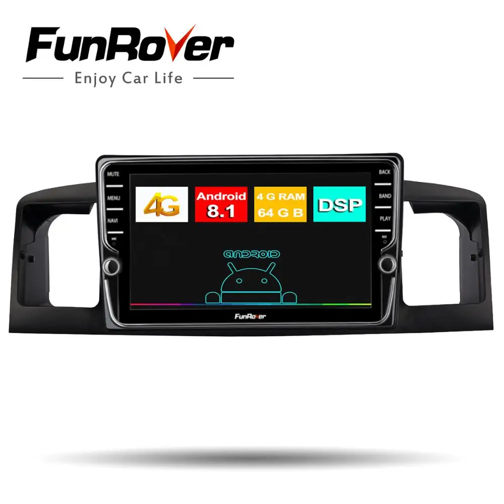

Funrover 8 core android 9.0 2 din Car Radio Multimedia dvd player For TOYOTA Corolla E120 BYD F3 stereo gps navigation head unit