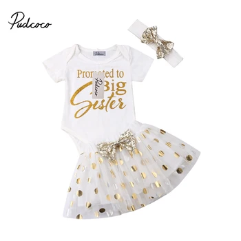 

3Pcs Newborn Toddler Polka Dot Lace Sunsuit Princess Clothes Set Kids Infant Baby Girl Bodysuit T-shirt Tops Tutu Skirts Dresses