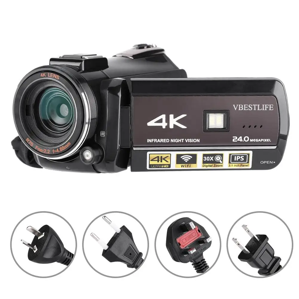 AC3 IPS WIFI 13MP 30X Zoom 4K HD Цифровая видеокамера пульт дистанционного управления