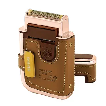 

Kemei km-5600 2 in 1 Leather Case Men Electric Shaver Reciprocating Rechargeable and Cordless Razor Vintage Brown