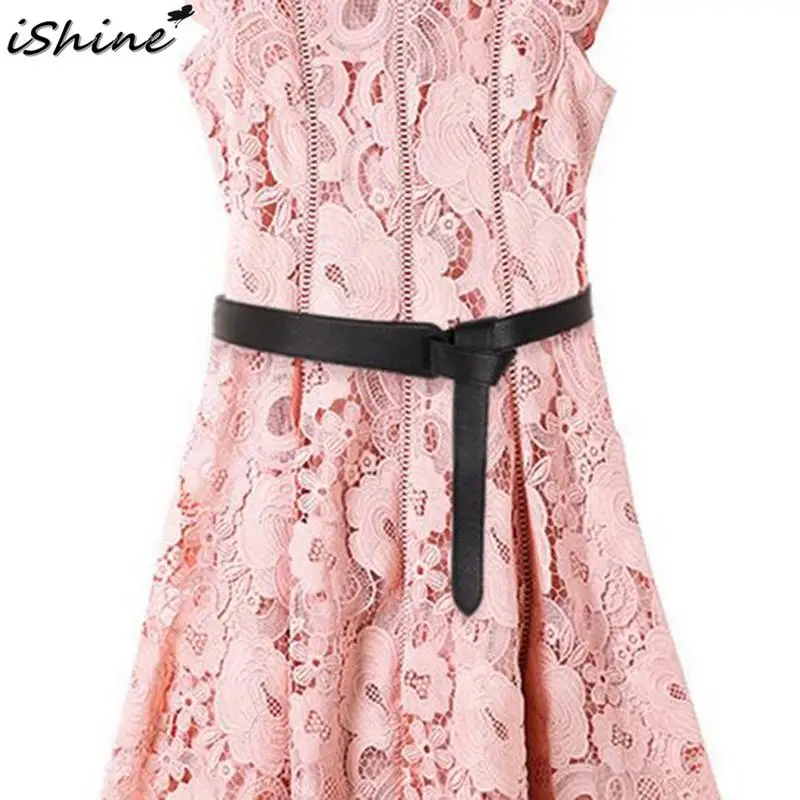 

Women's Fashionable All-Match Simple Black Leather Belt Decorative Belt High Quality Sexy DIY Bow Tie