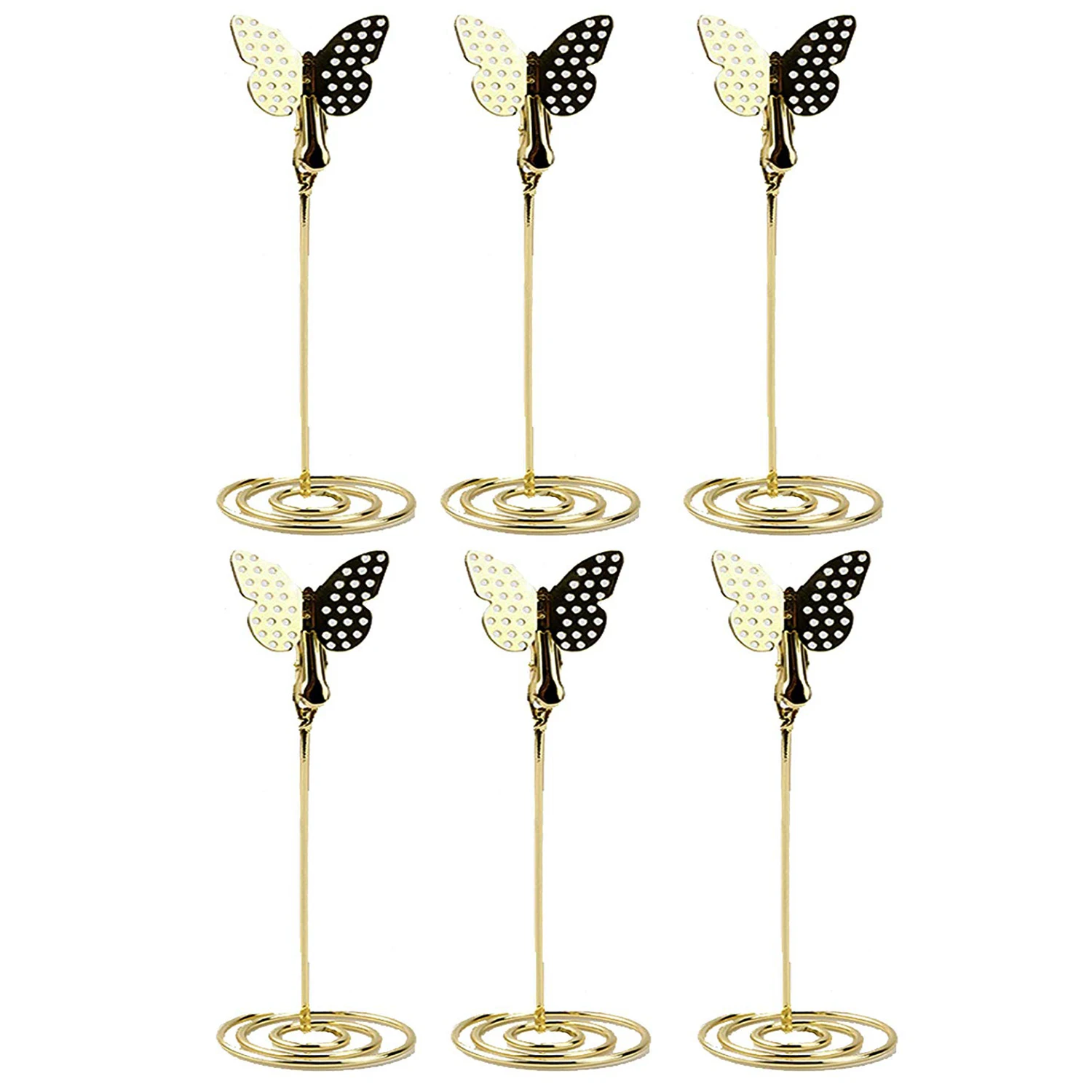 

Memo Clips Holders with Alligator Clips and Butterfly Shape Photo Holder Stand Place Card Holders for Wedding Party Favors, 6