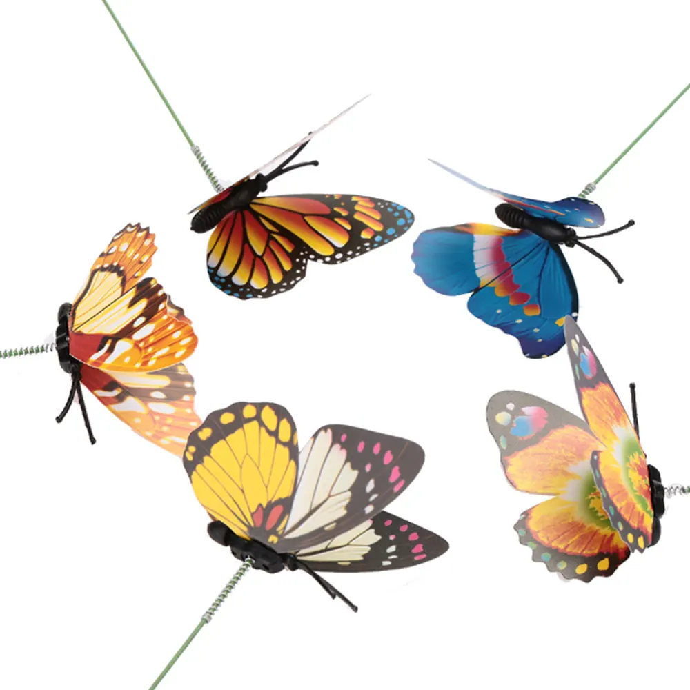 15 шт реалистичные бабочки садовый Декор газон декорации пластиковые цвета случайный 3D садовый Художественный Цветочный горшок искусственное насекомое украшения