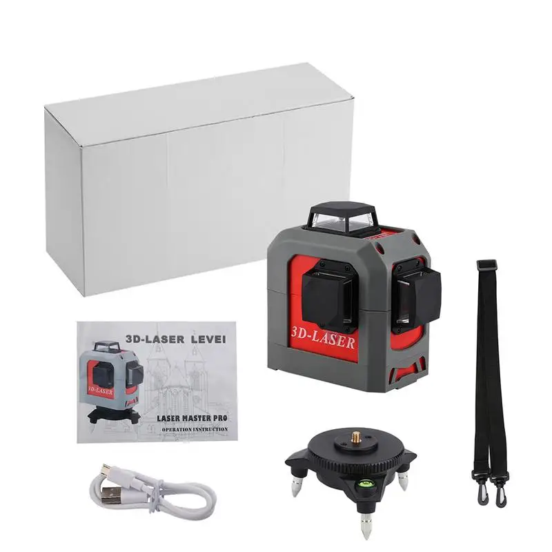 

Professional 3D 12 Lines Infrared Ray Leveler 360 Vertical And Horizontal Self-Leveling Cross Line Red Beam Nivel Leveling Tool
