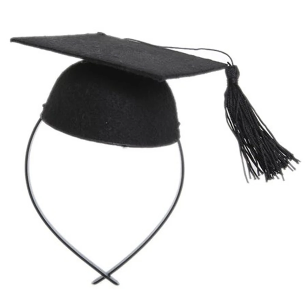 

3Pcs/Pack Graduation Party Tassels Cap Headband Bachelors Master Doctor Academic Hat Graduation Party Accessories (Black)