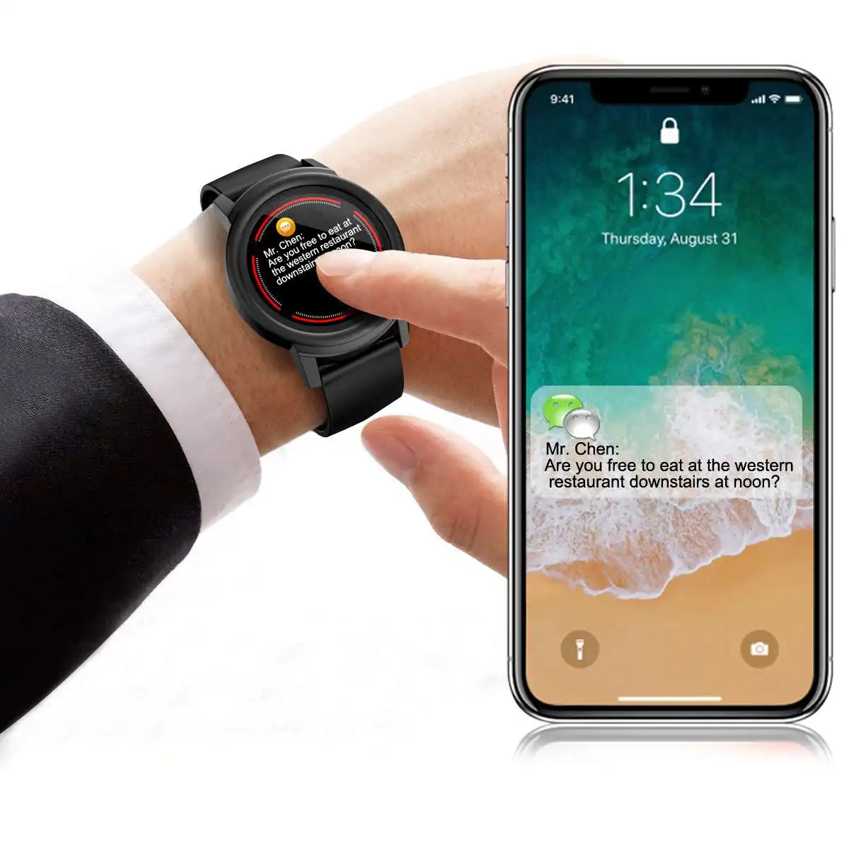 2019 Bakeey NY01 Smart Watch 1.3' Full HD IPS Circular Screen HR Monitor Multi-language Sport Mode Fitness Tracker Smartwatch