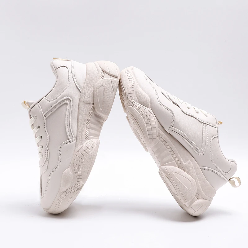 

Brand Women Spring Dad Sneakers 2019 Women Casual Shoes White Platform Sneakers Woman Soft High Quality Designer Creeper