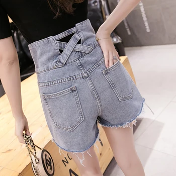 

Sexy Short Jeans Summer Wind Female High Waist Denim Shorts Women Worn Wide Leg Pants Jeans Shorts
