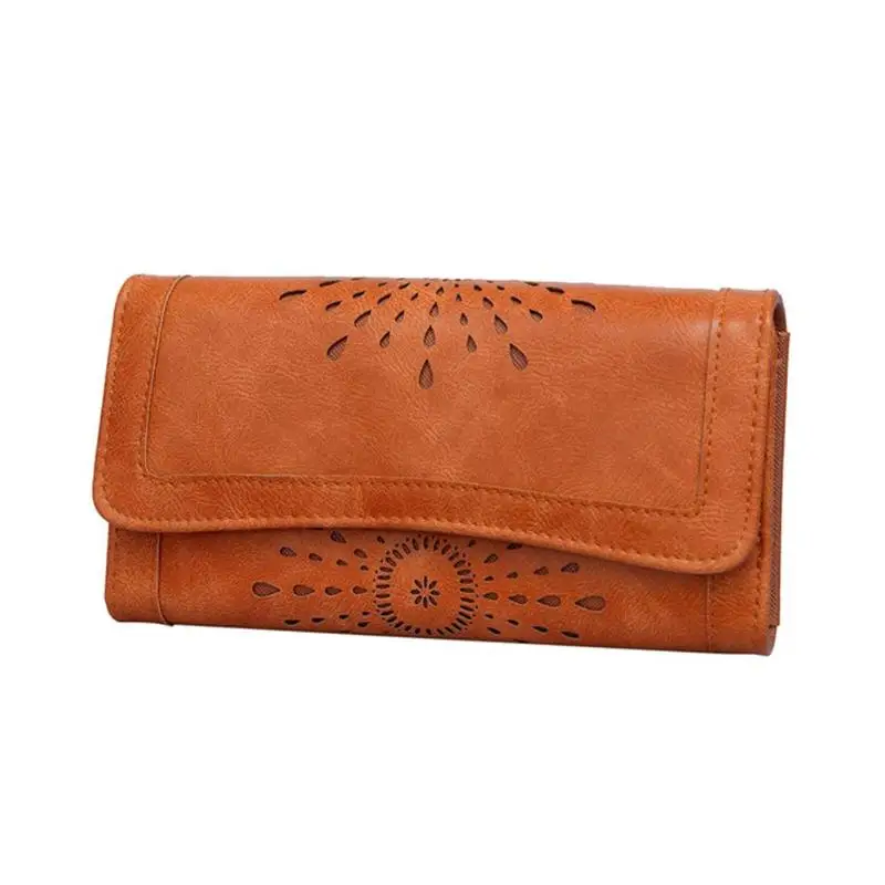 

Female Wallets and Bag Women Leather Long Purse Credit Card Holder Clutch Women Coin Purses Brown Ladies Purse Foldable Wallet