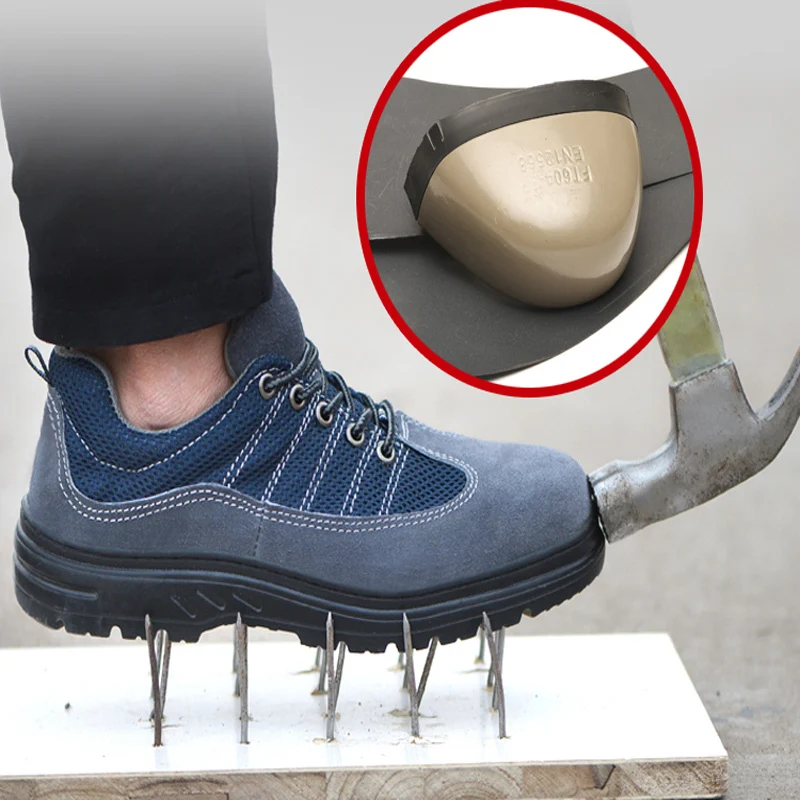 

Men's Safety Shoes Modis Erkek Ayakkabi Work Casual Shoes Men Steel Toe Sneakers Man Non-slip Zapatillas Breathable Footwear