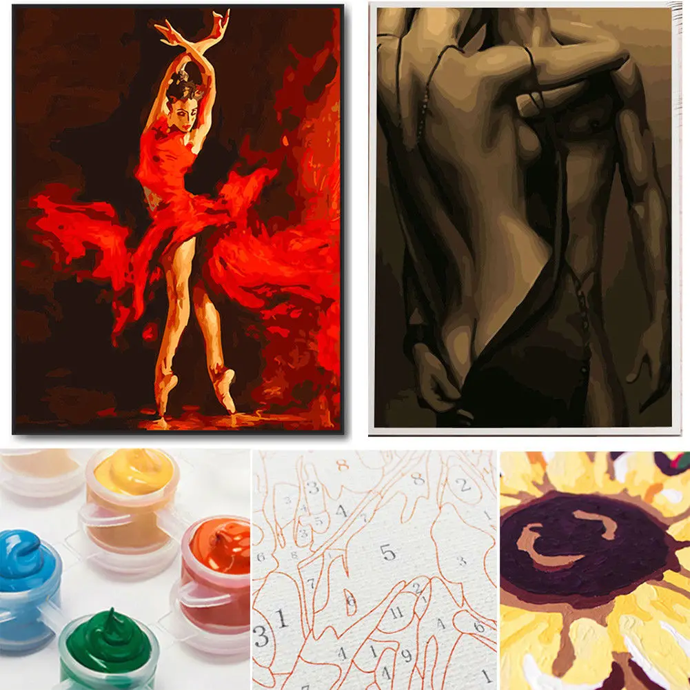 

2019 Newest Hot DIY Paint By Number Kit Acrylic Oil Painting Canvas Home Decor Arts Wall Decors