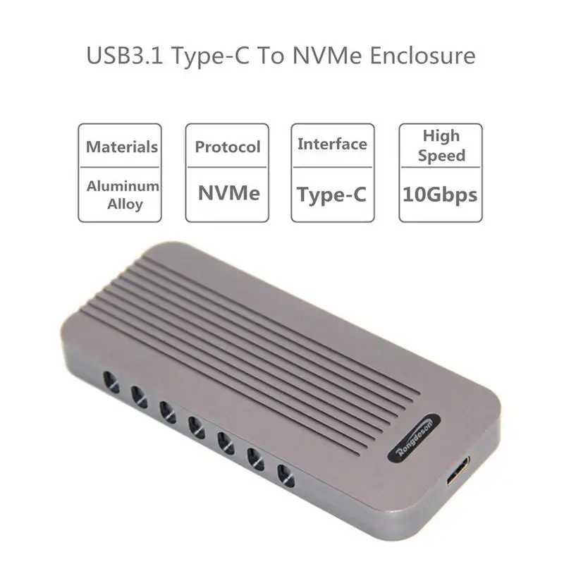 

3.1" TYPE-C M.2 TO USB HDD Box Aluminium Enclosure Max 10Gbps Support 3D Games/4K Video/HIFI Music For XT-XINTE LM902 NVME