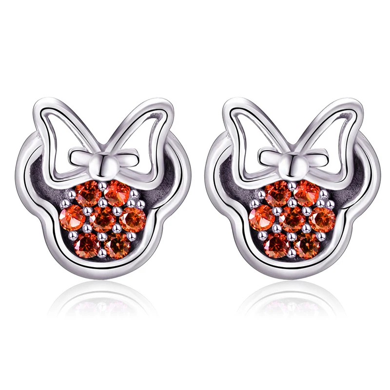 

Wholesale Silver Cartoon Mickey Animal Sparkling Minnie Brand Earrings Fashion Jewelry Women Stud Earrings