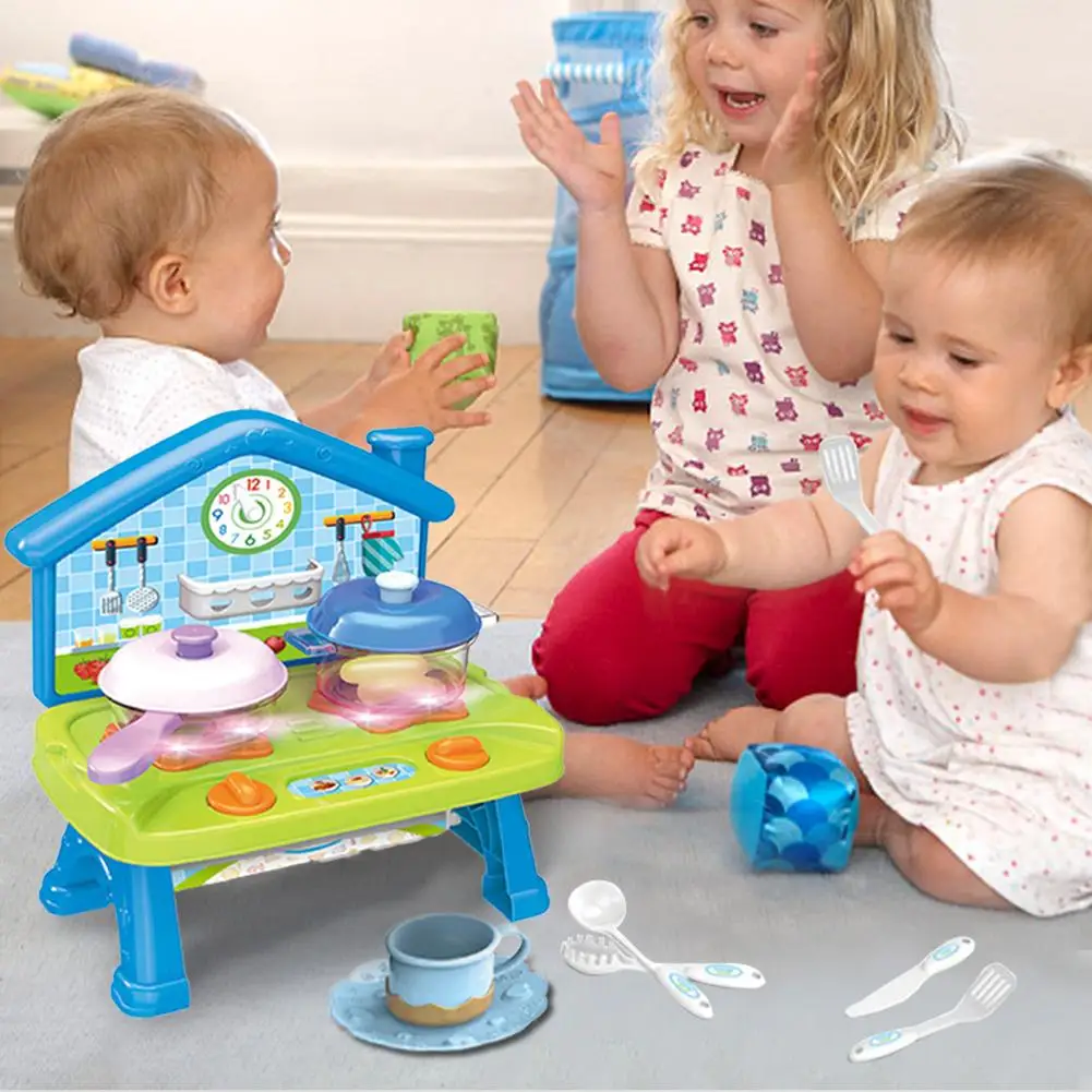 

Children's Play House Self-contained Dining Table Toy Simulation Food Color Change Hands DIY Kitchen Cutlery Set Baby Toys