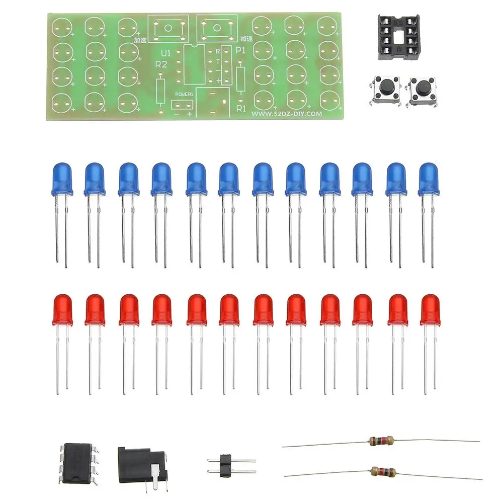  LEORY DIY 5V Two Color LED Thunderbolt Flash Kit Teaching Kit Alarm Lamp Circuit - 32985318658