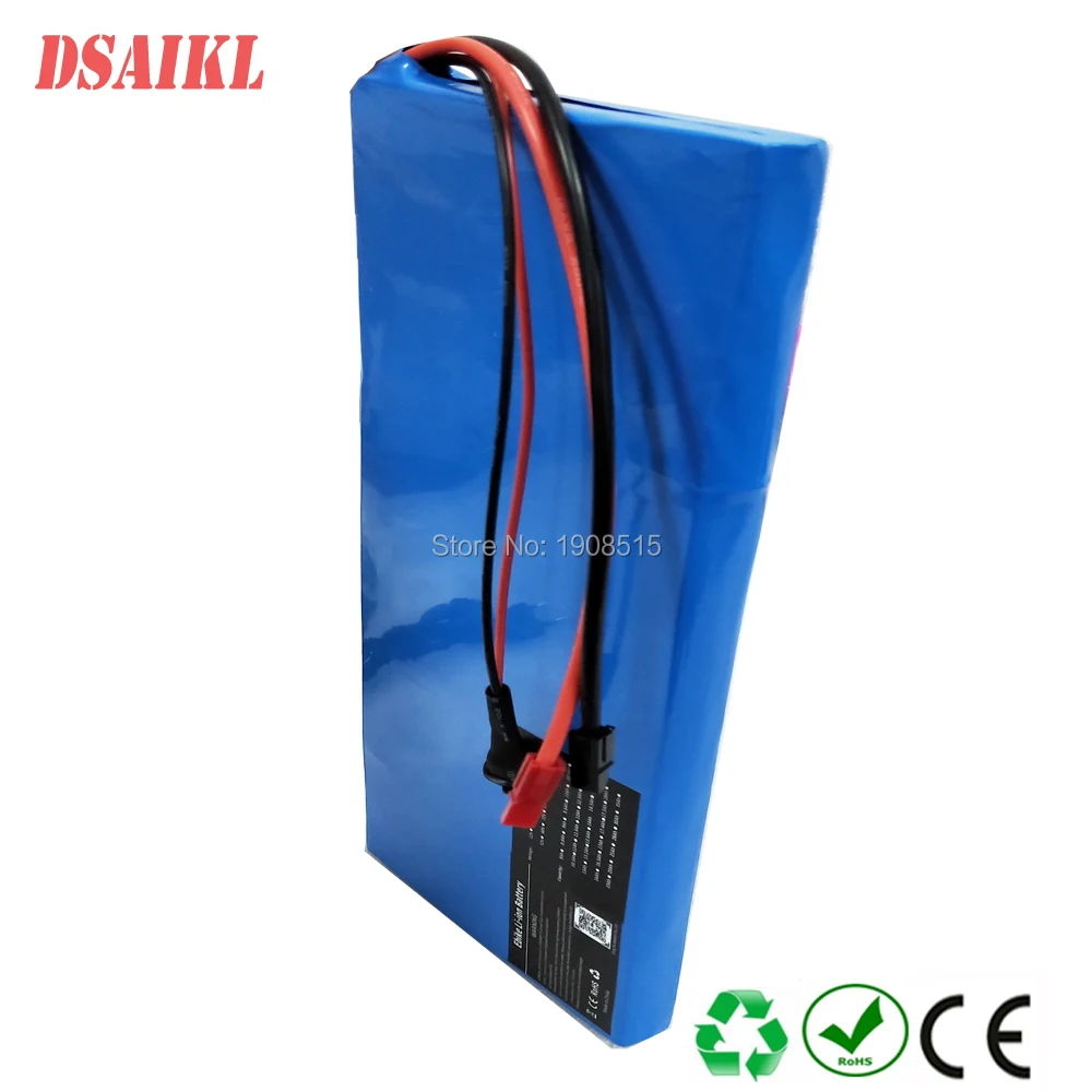 

EU US no tax ebike li-ion battery pack 12S 18650 44.4V 10ah electric skateboard battery pack with 50.4V 2A charger