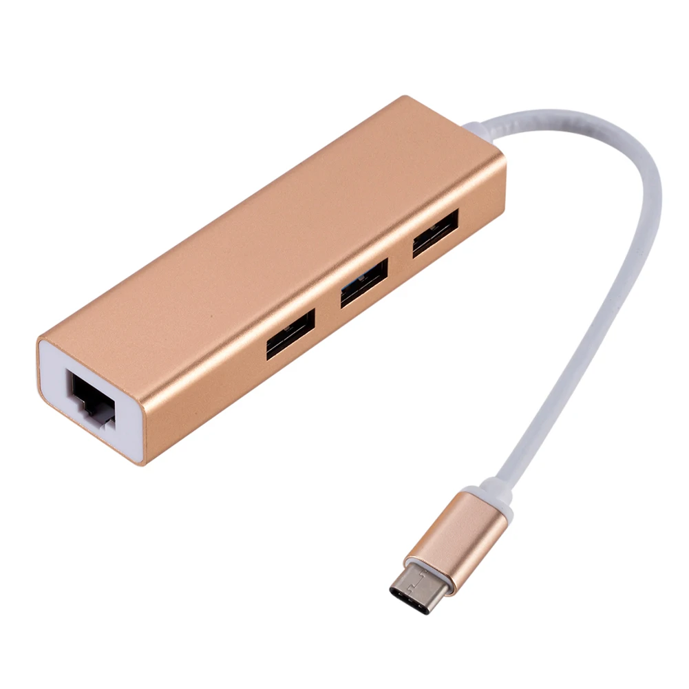 

Aluminium Alloy USB LAN Ethernet Laptop External Adapter Kilomega Hub Network Card Connectors Type-c To RJ45