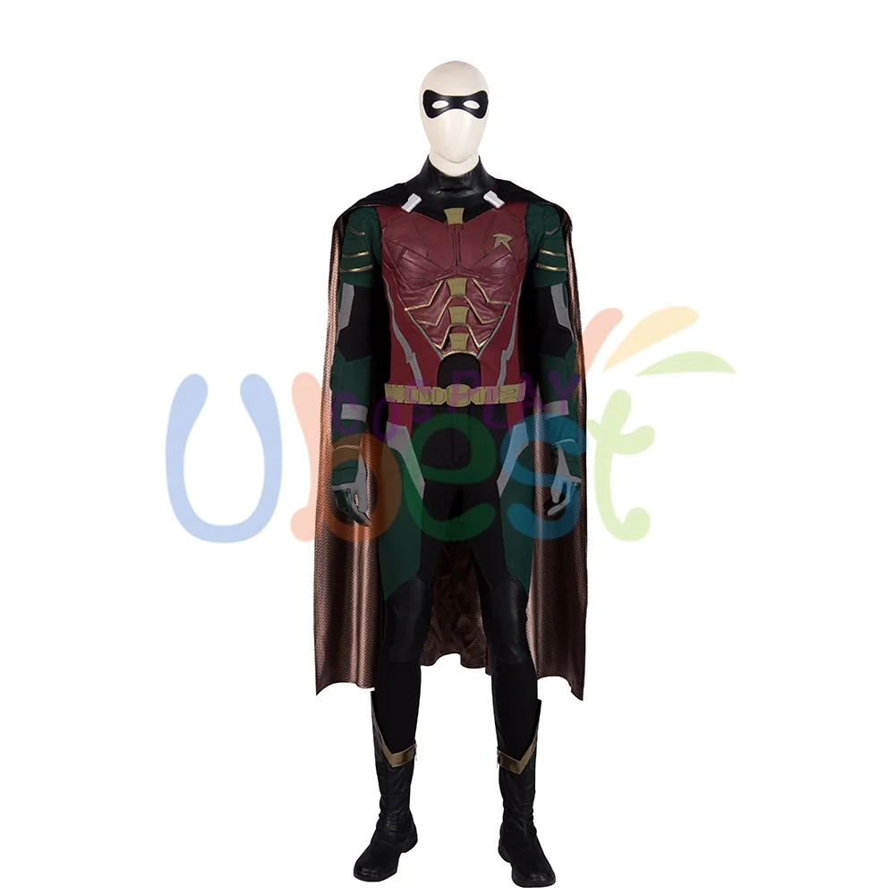 Titan Dick Grayson Richard Robin Nightwing Cosplay Costume Uniform Outfit Cape